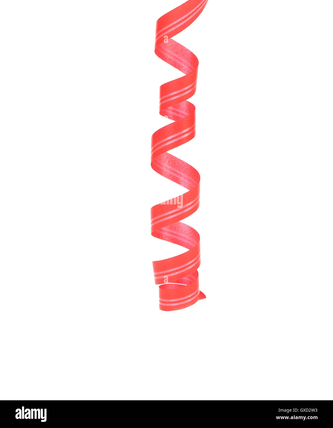 Red curl party streamers hanging down Stock Photo Alamy