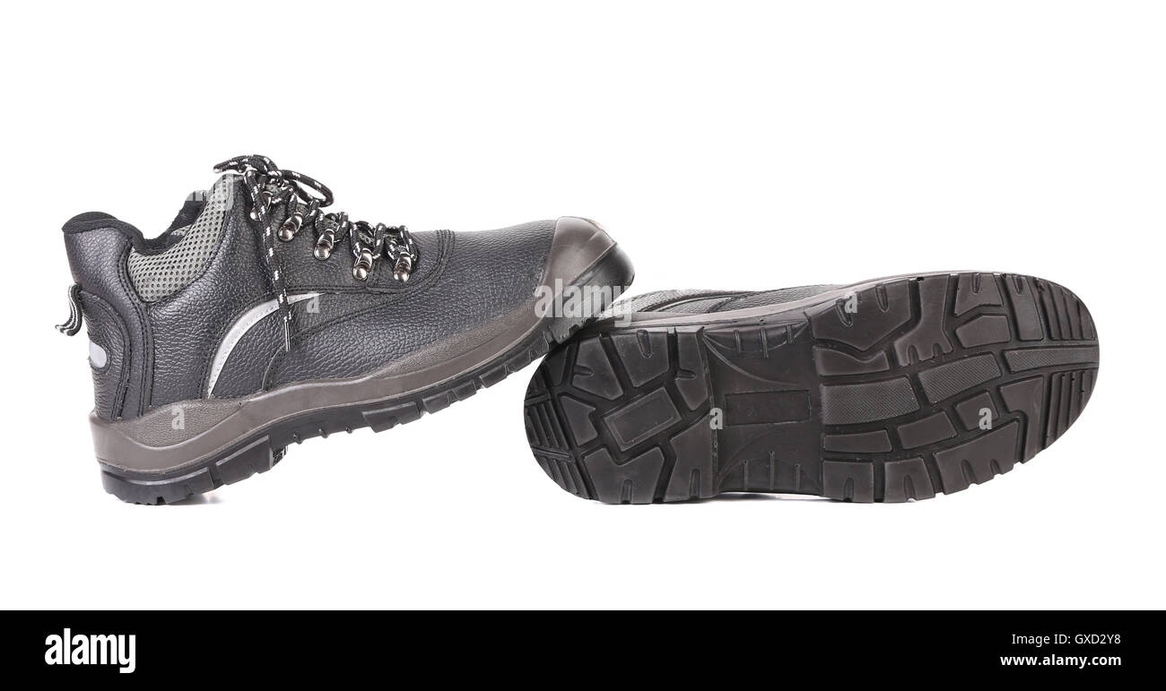 Black man's boots with gray bar Stock Photo Alamy