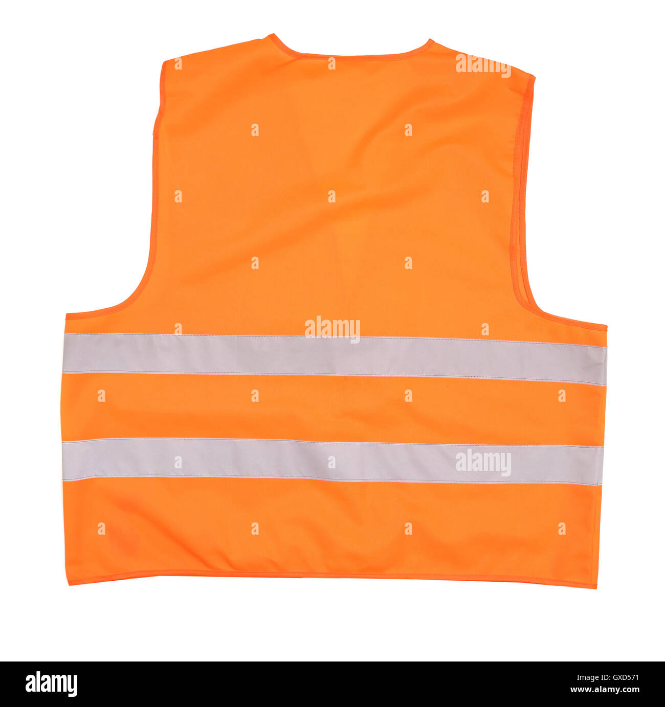 Back view of safety orange vest. Stock Photo