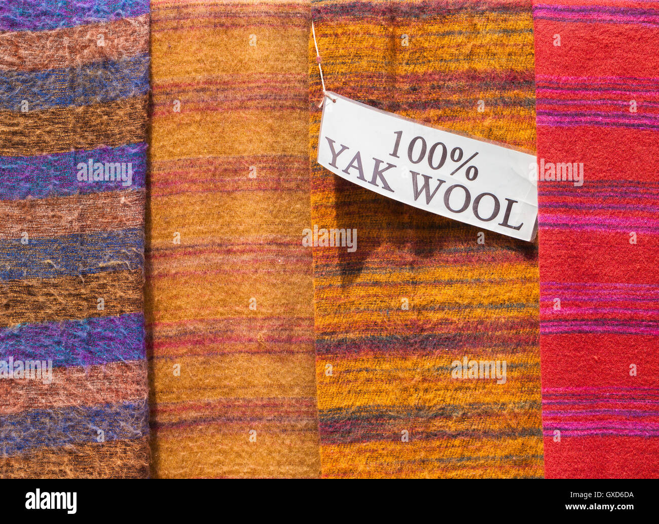 Yak wool shawls on sale in Nepal Stock Photo Alamy