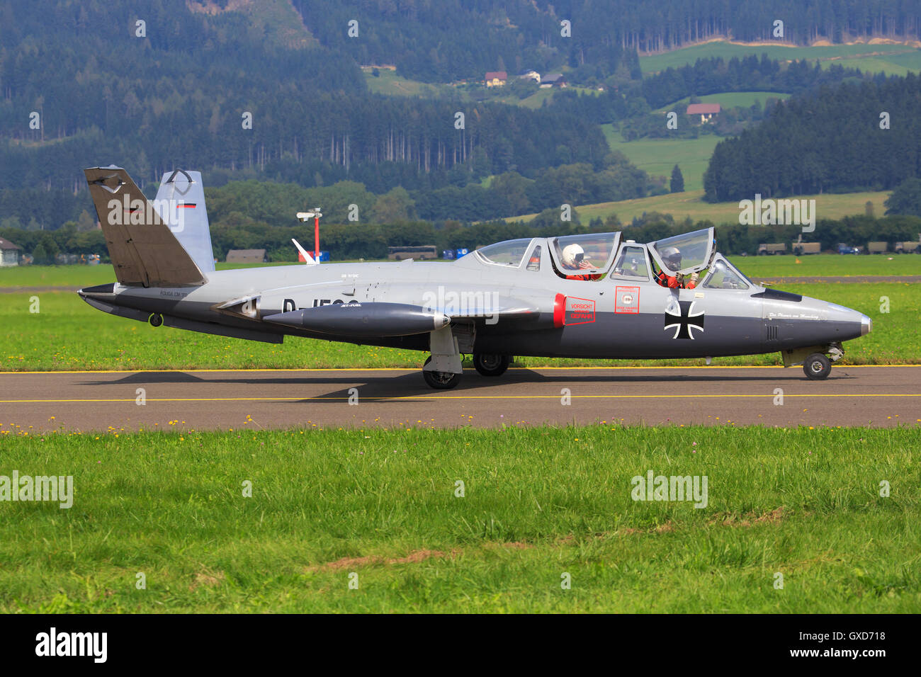 ZELTWEG, STYRIA, AUSTRIA - SEPTEMBER 02: Fouga CM-170 Magister at Airpower in Zeltweg, Austria Stock Photo