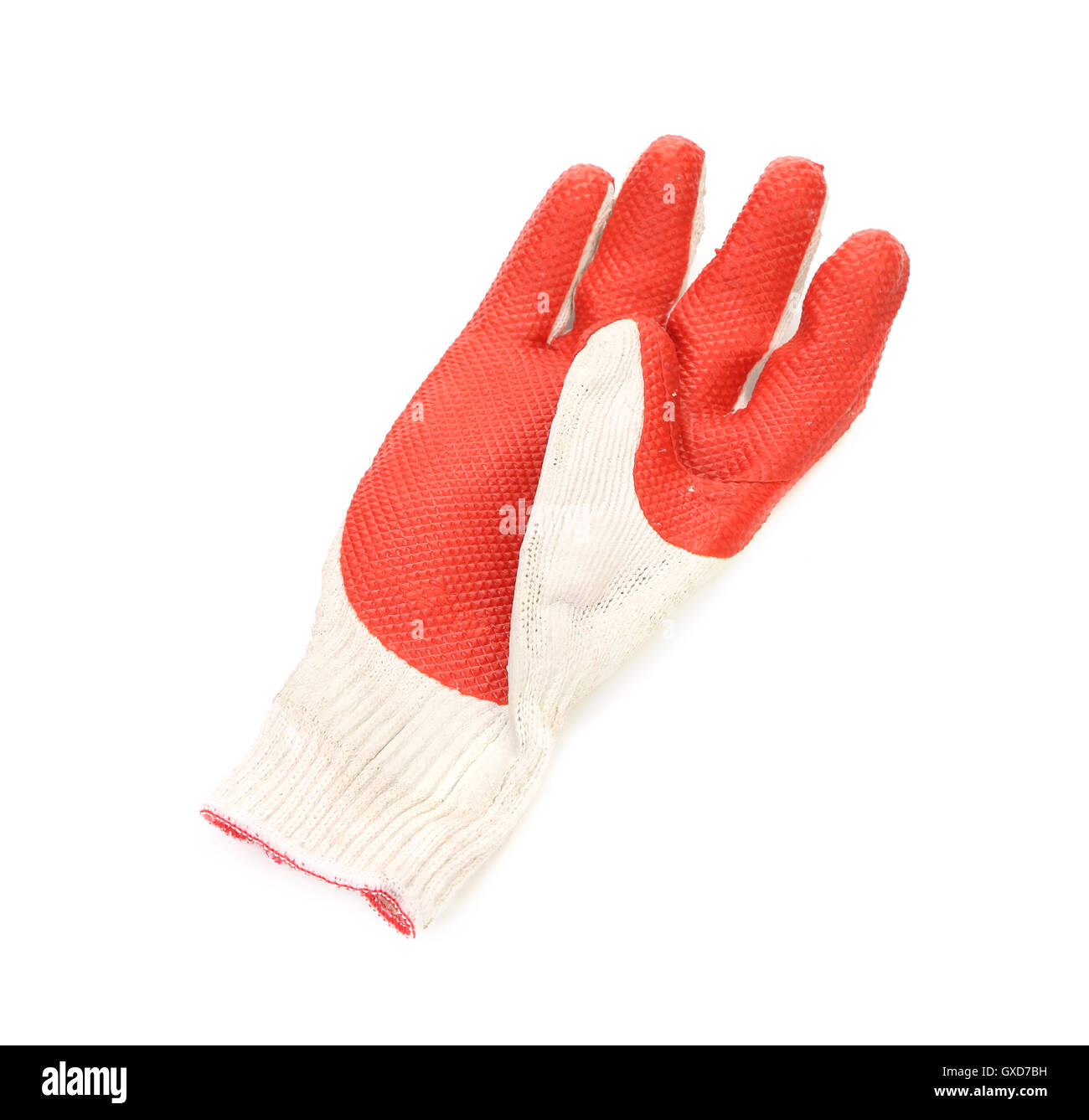 Pair of red rubber gloves Stock Photo Alamy