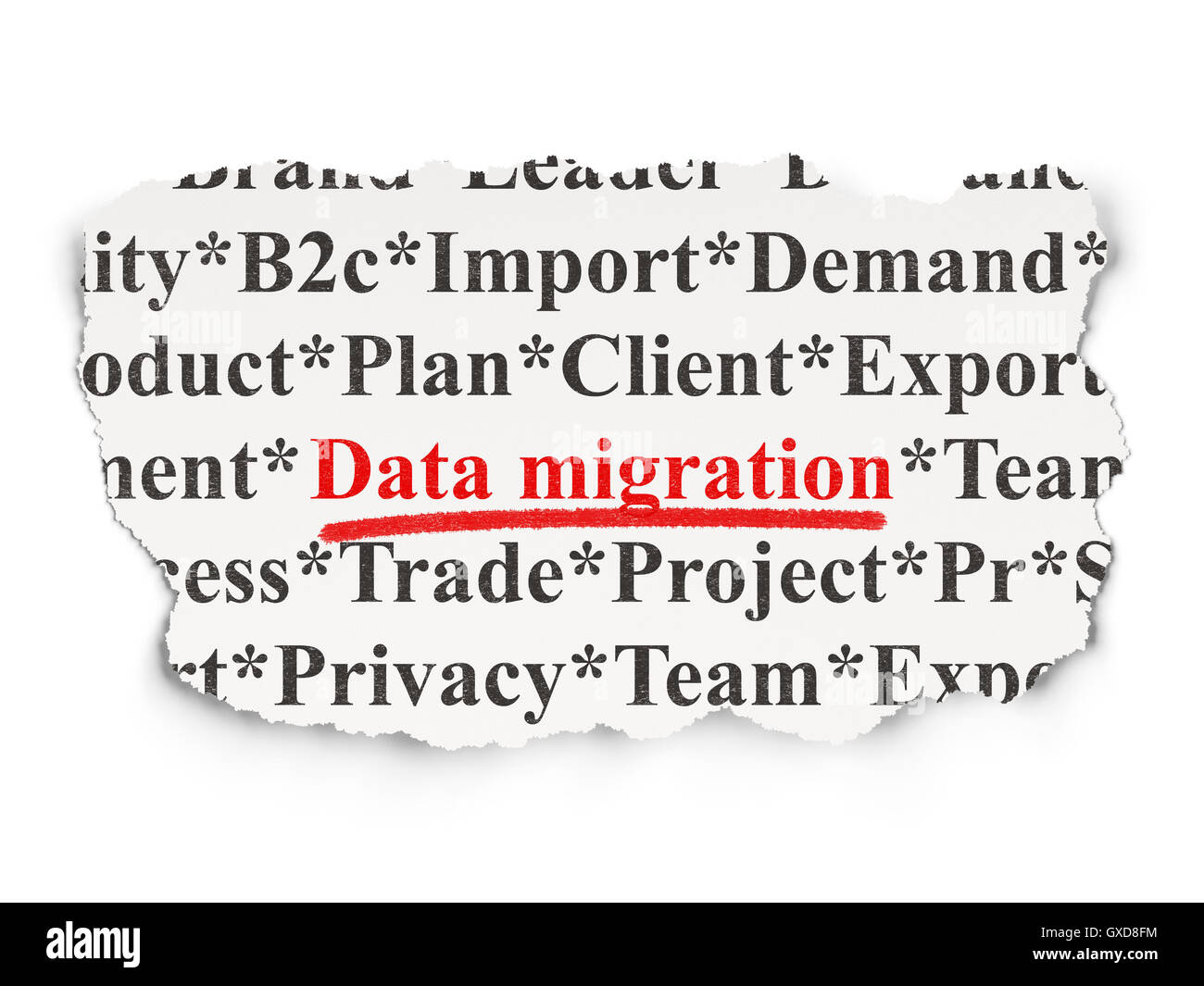 Data concept: Data Migration on Paper background Stock Photo