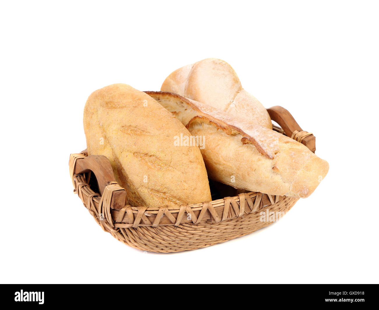 White bread in basket Stock Photo Alamy
