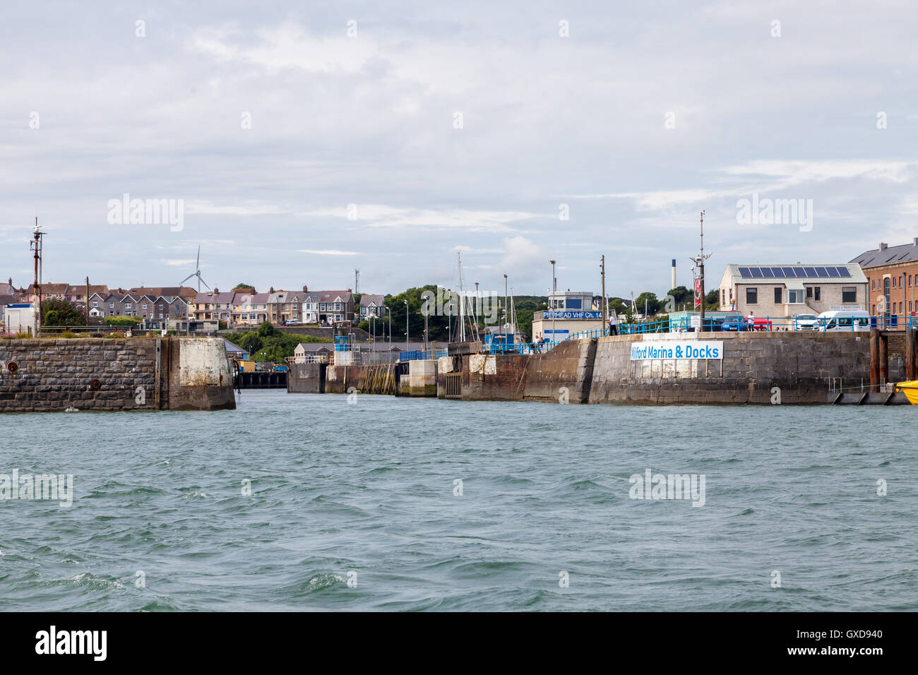 Milford Haven Marina from the sea Stock Photo Alamy