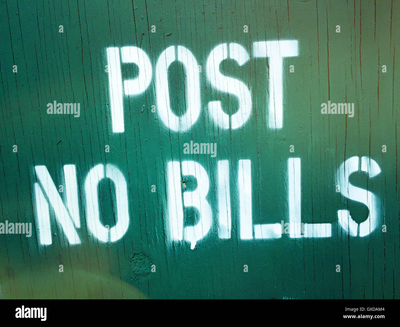 'Post No Bills' Sign Stock Photo