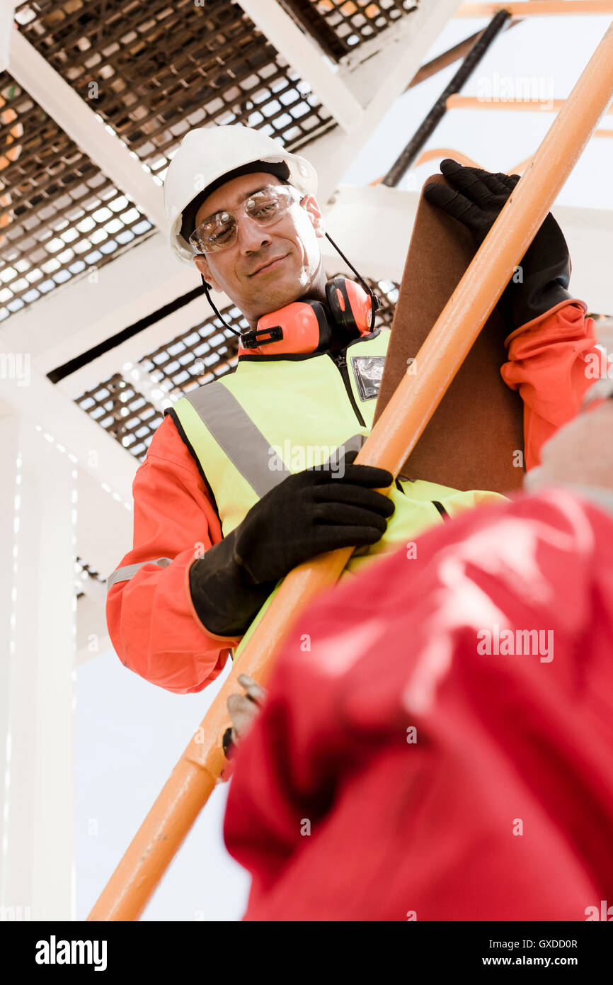 Engineer working on oil rig Stock Photo Alamy