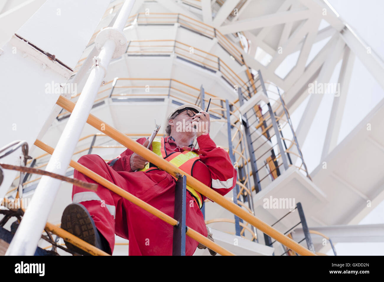 Engineer working on oil rig Stock Photo Alamy