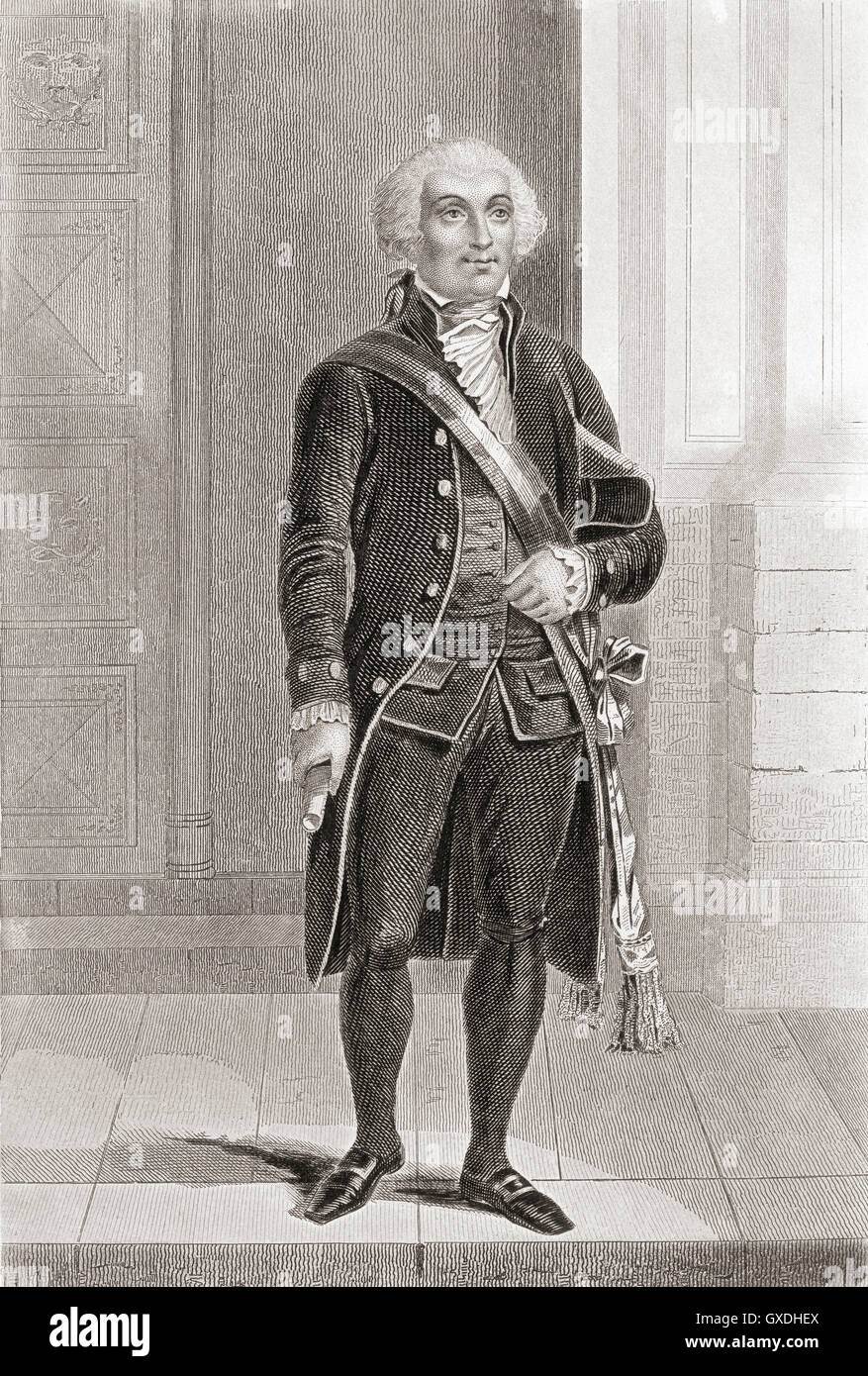 Jérôme Pétion de Villeneuve, 1756 - 1794.  French writer and politician who served as the second mayor of Paris. Stock Photo