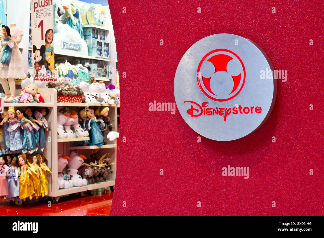 Indianapolis - Circa February 2016: Disney Store Retail Mall Location. Disney Store is the Official Site for Disney Shopping II Stock Photo