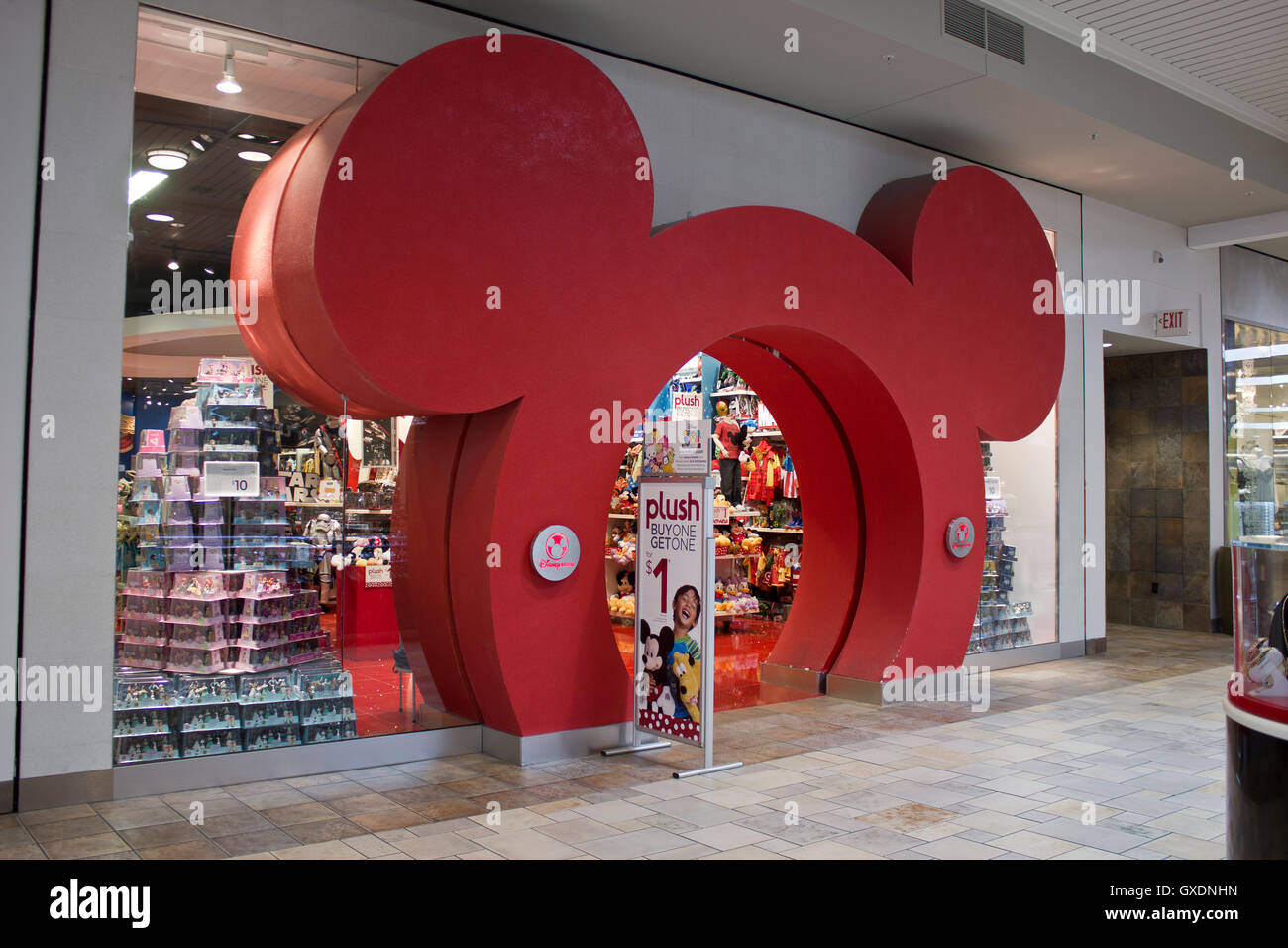 Indianapolis - Circa February 2016: Disney Store Retail Mall Location. Disney Store is the Official Site for Disney Shopping III Stock Photo