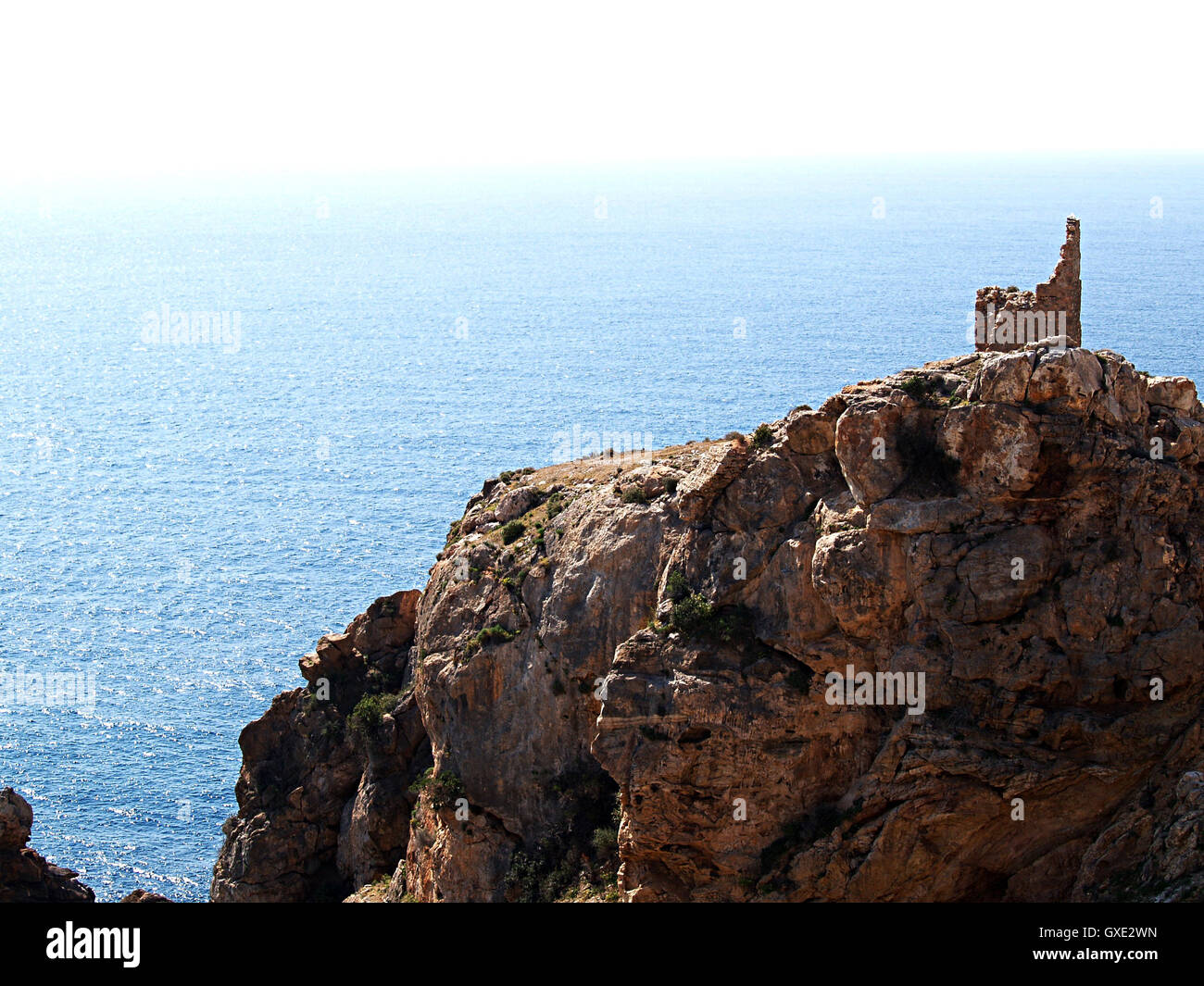 tower ruins, rocks and sea Stock Photo - Alamy