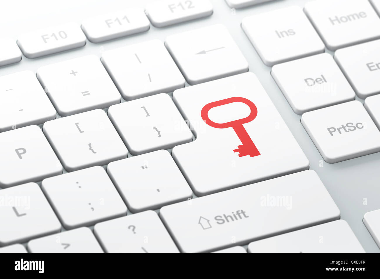 Safety concept: Key on computer keyboard background Stock Photo - Alamy