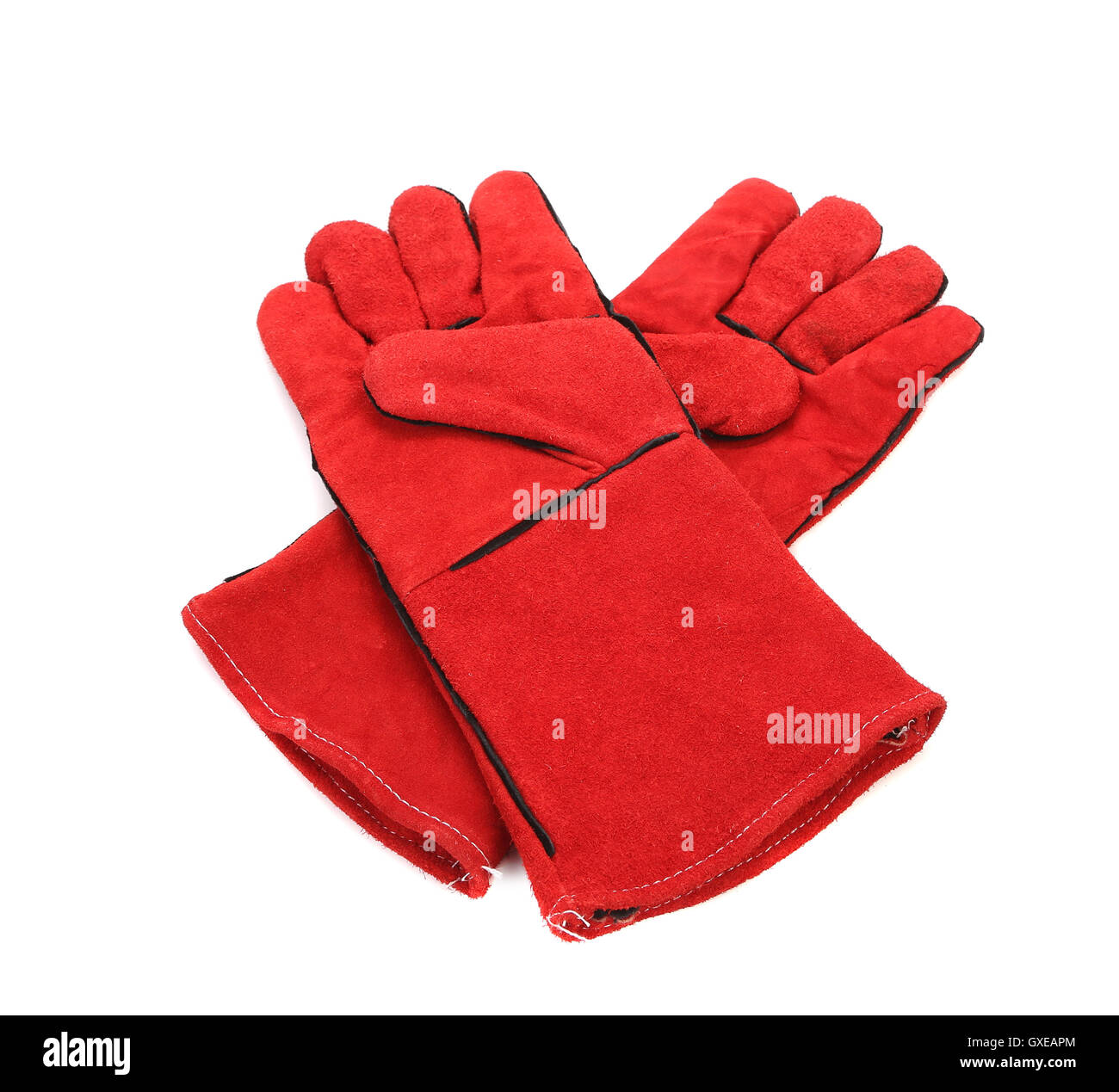 Heavyduty red gloves Stock Photo Alamy