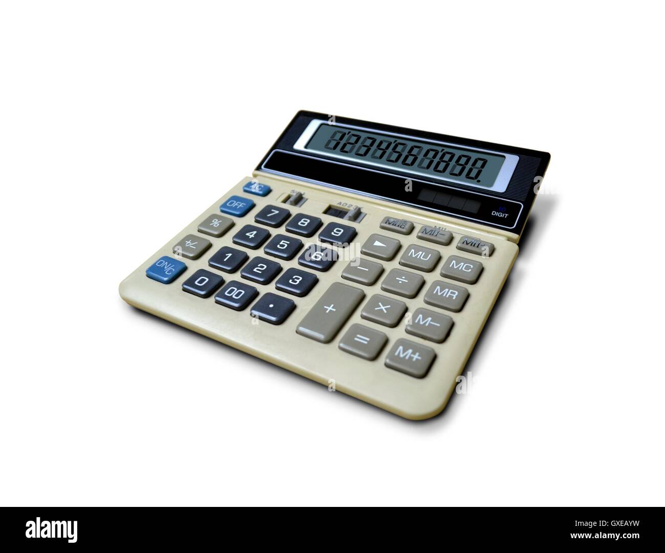 Calculator with Dual Power Function Stock Photo