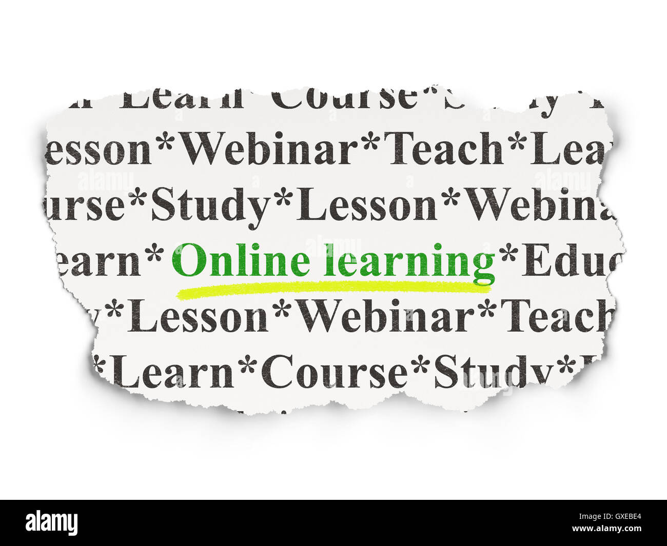 Education concept: Online Learning on Paper background Stock Photo - Alamy