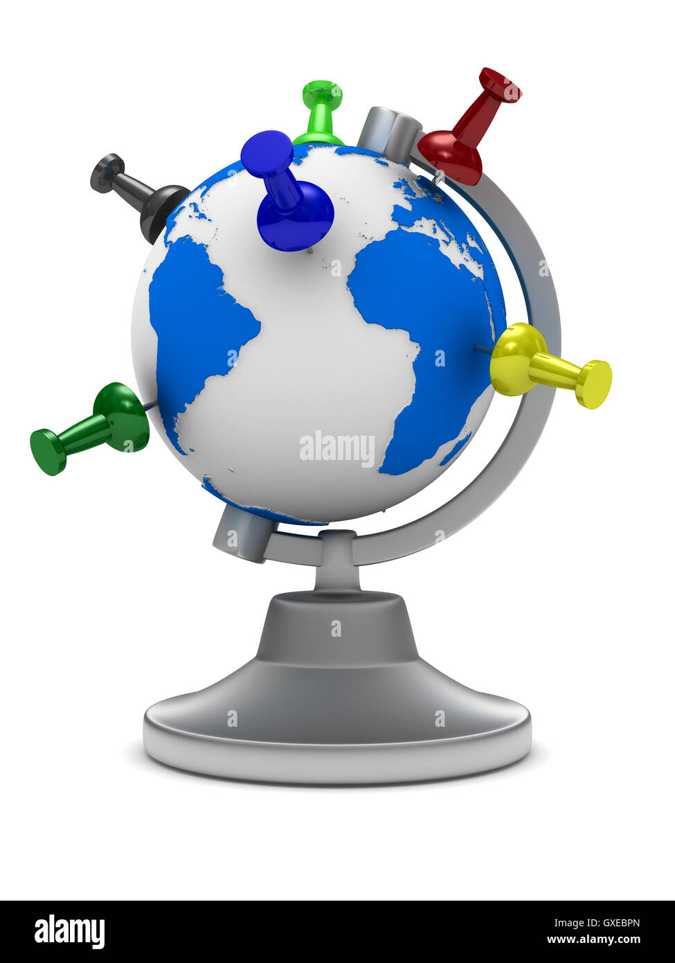 globe on white background. Isolated 3D image Stock Photo - Alamy