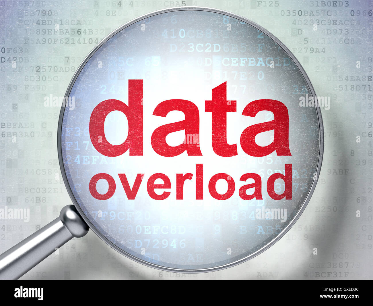 Information concept: Data Overload with optical glass Stock Photo