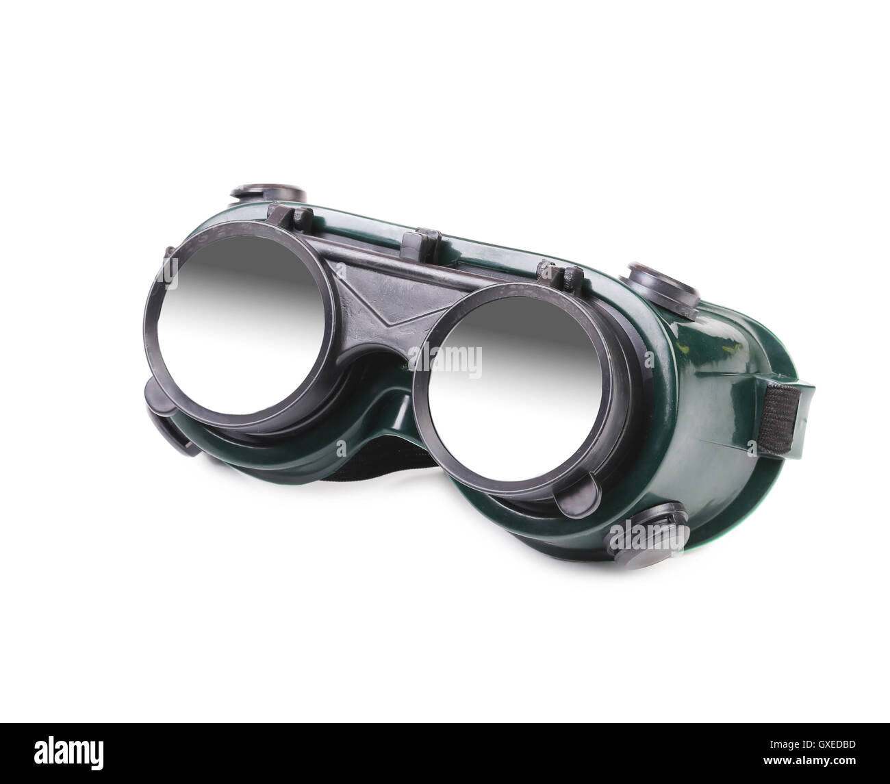 Green welding glasses Stock Photo Alamy