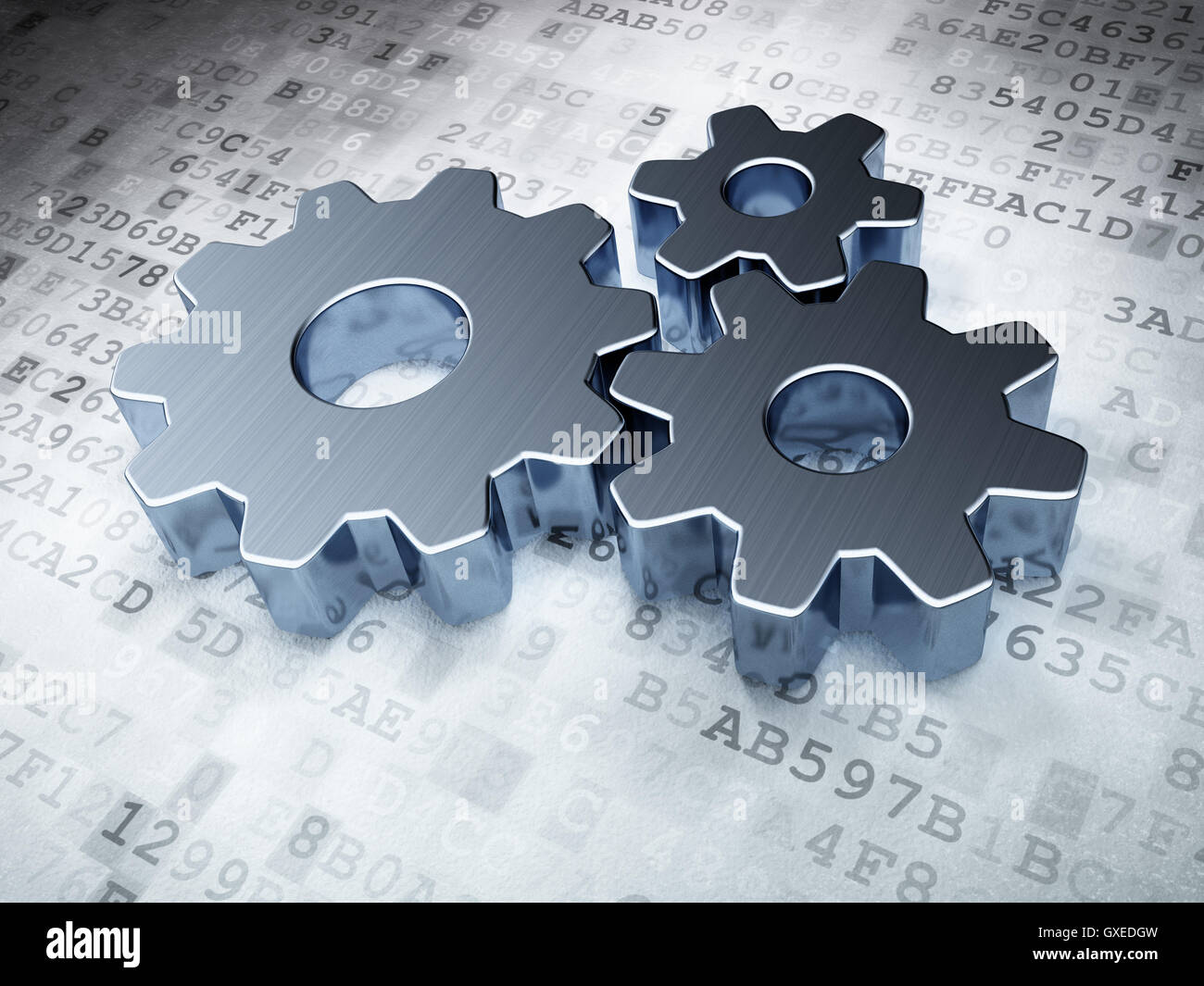 Web design concept: Silver Gears on digital background Stock Photo - Alamy