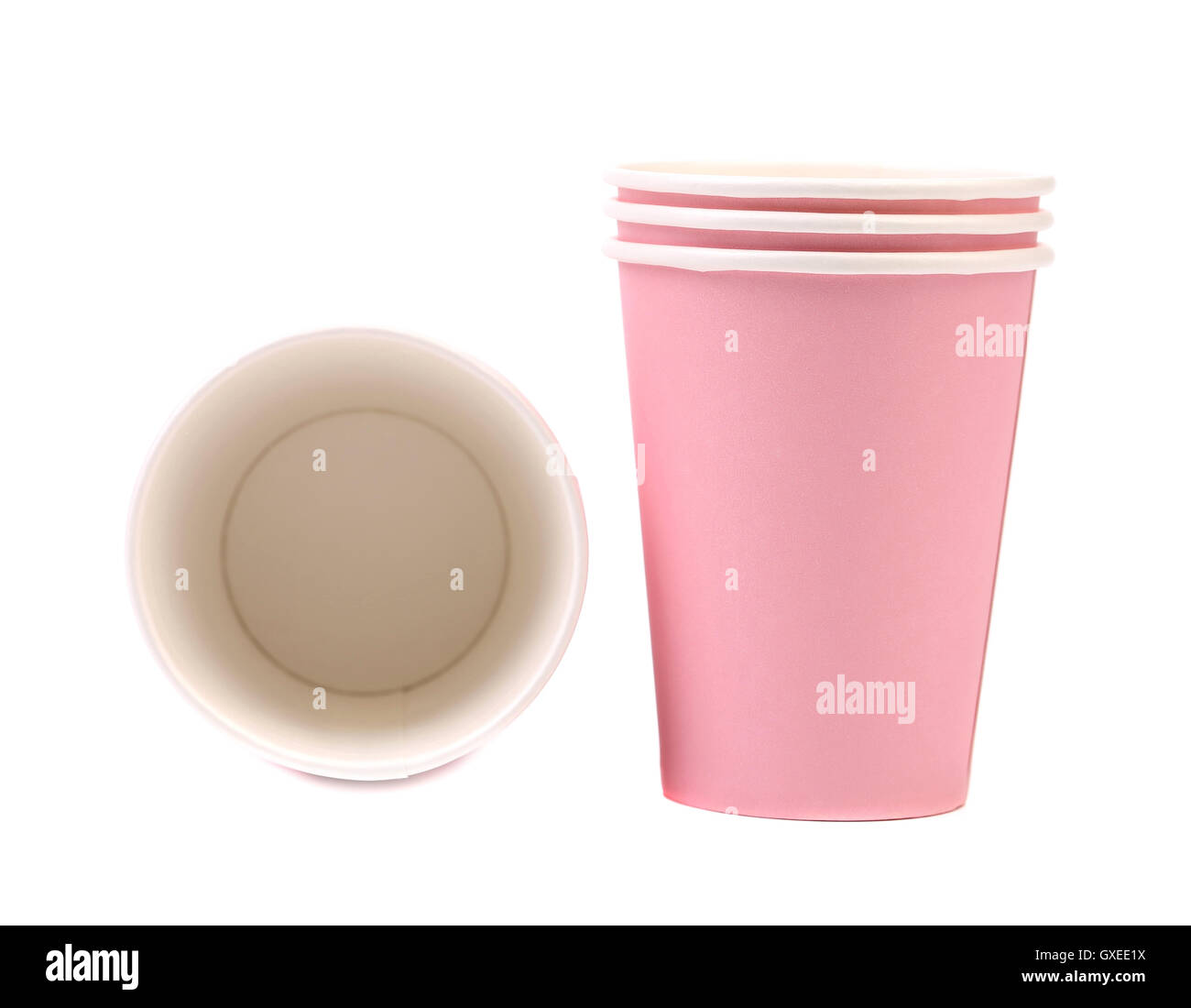 Two pink paper coffee cup Stock Photo - Alamy