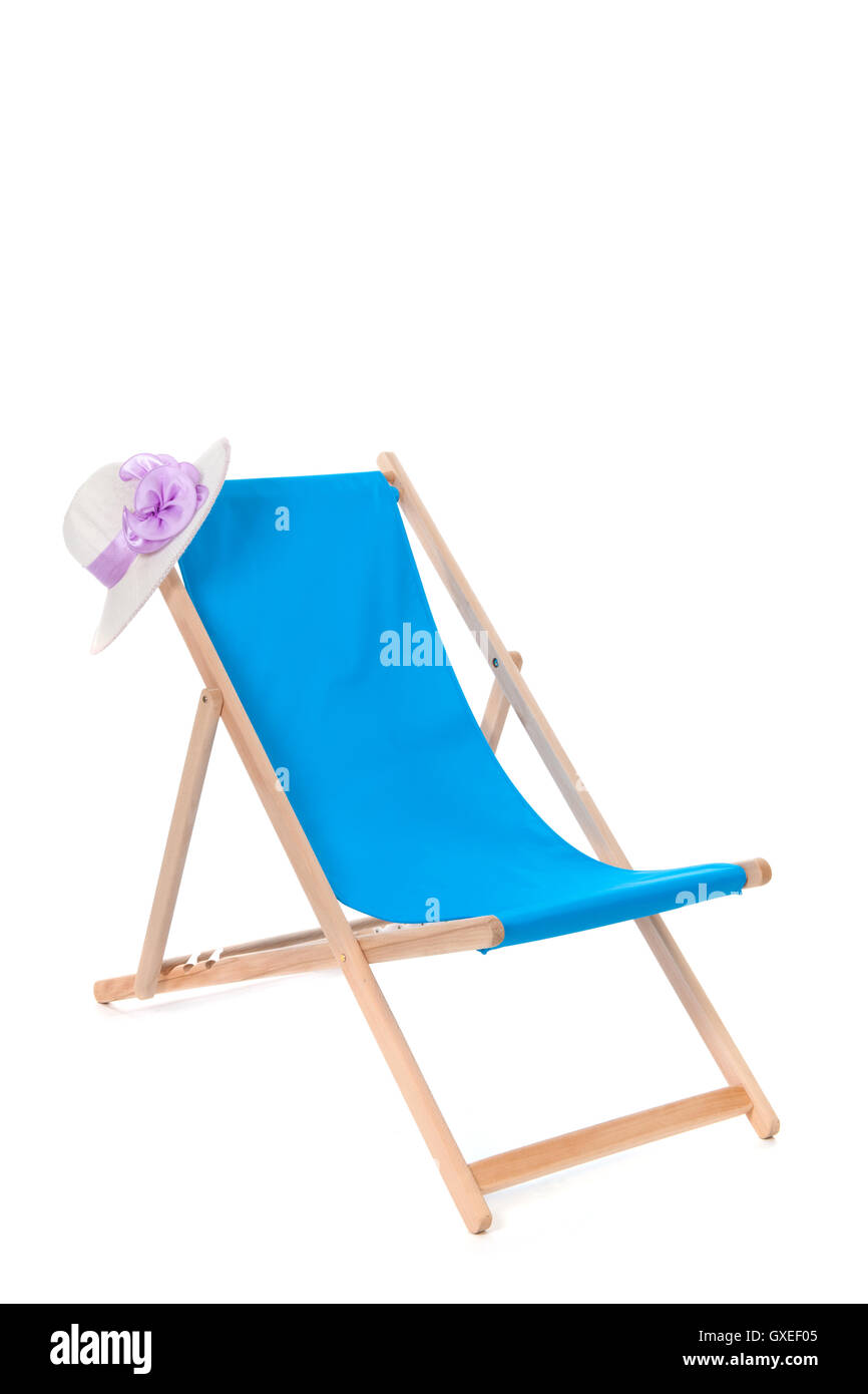 Blue beach chair Stock Photo Alamy