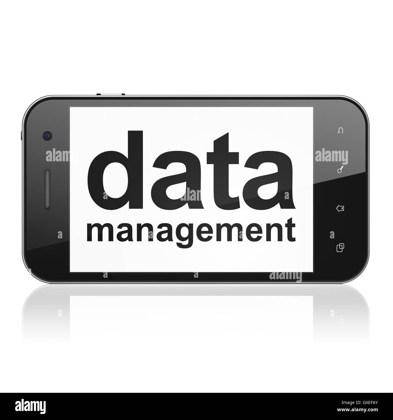 Information concept: Data Management on smartphone Stock Photo