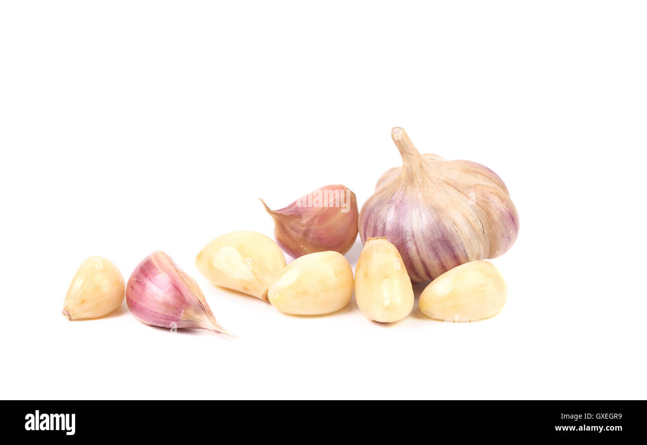 Fresh garlic and cloves Stock Photo