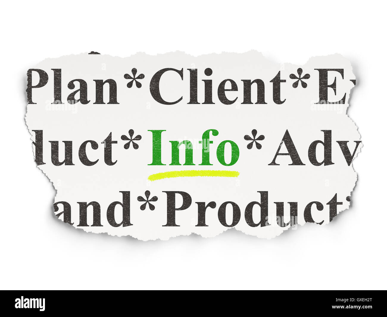 Data concept: Info on Paper background Stock Photo