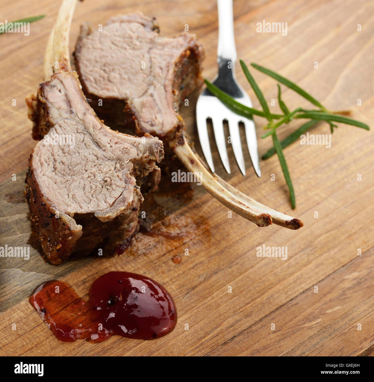 Roasted Lamb Ribs Stock Photo - Alamy