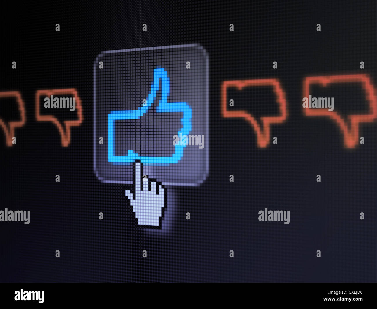 Social network concept: Like, Unlike on digital computer screen Stock ...