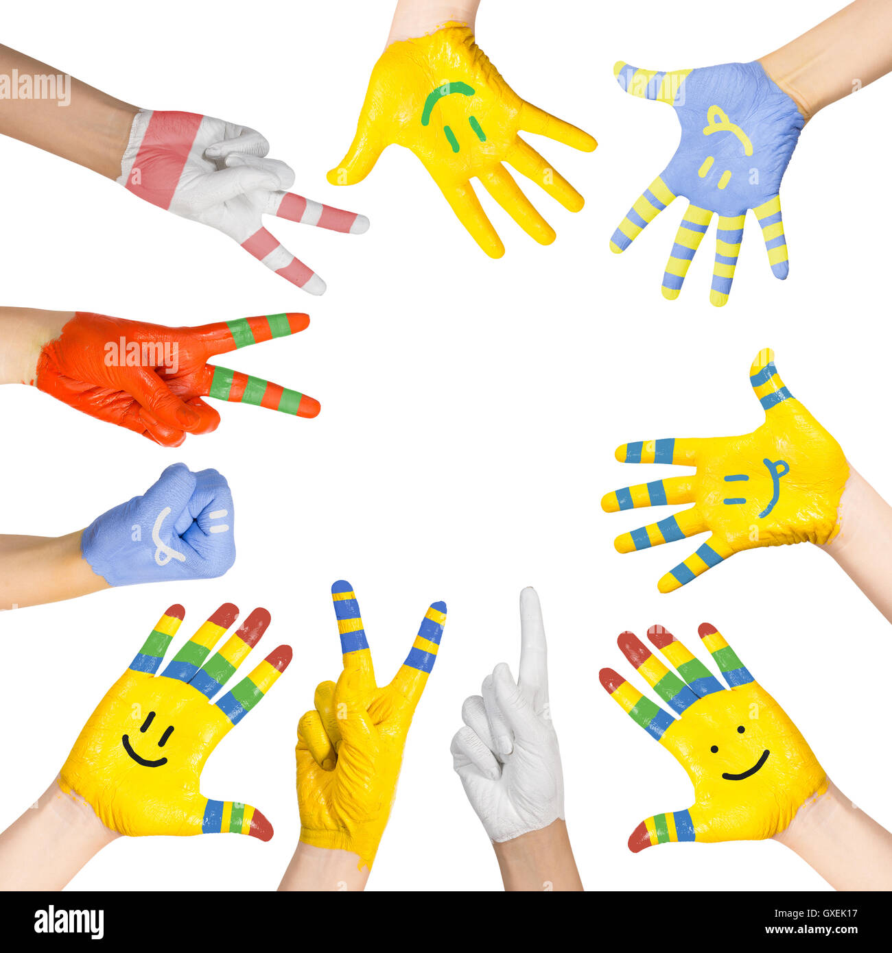 painted children's hands Stock Photo - Alamy