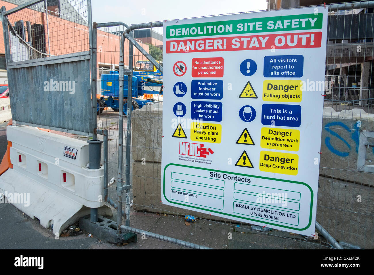 'Danger Stay Out' Construction site safety notice, PPE building site