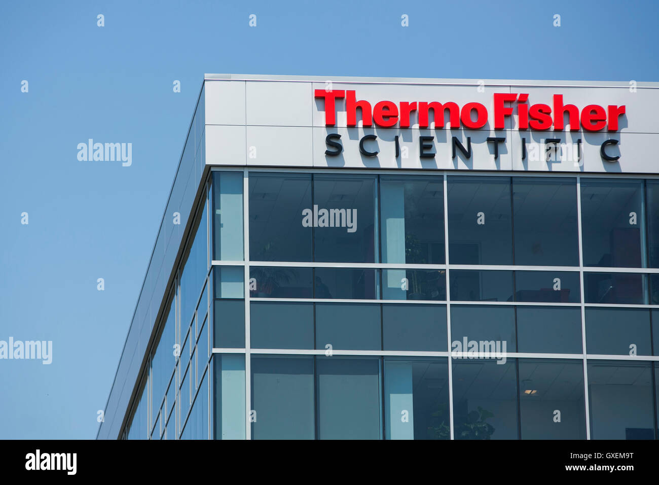 A logo sign outside of the headquarters of Thermo Fisher Scientific in  Waltham, Massachusetts on August 13, 2016 Stock Photo - Alamy