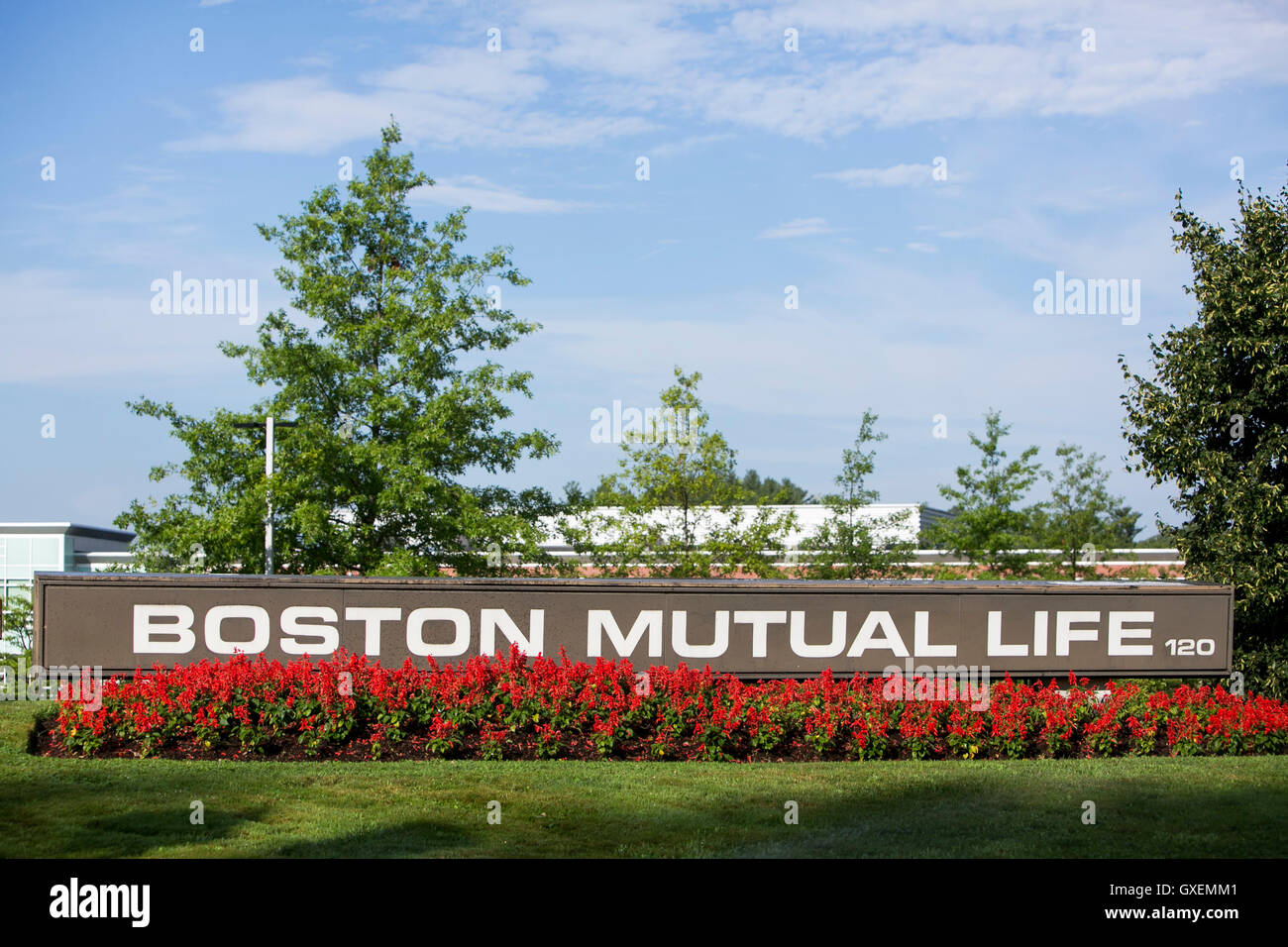 A Logo Sign Outside Of The Headquarters Of The Boston Mutual Life Stock Photo Alamy