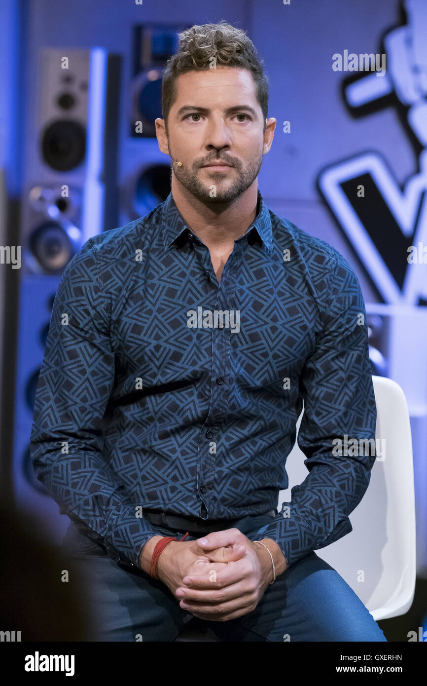 David Bisbal attending the launch of 'The Voice Kids', at the Telecinco studios.  Featuring: David Bisbal Where: Madrid, Spain When: 14 Jul 2016 Stock Photo