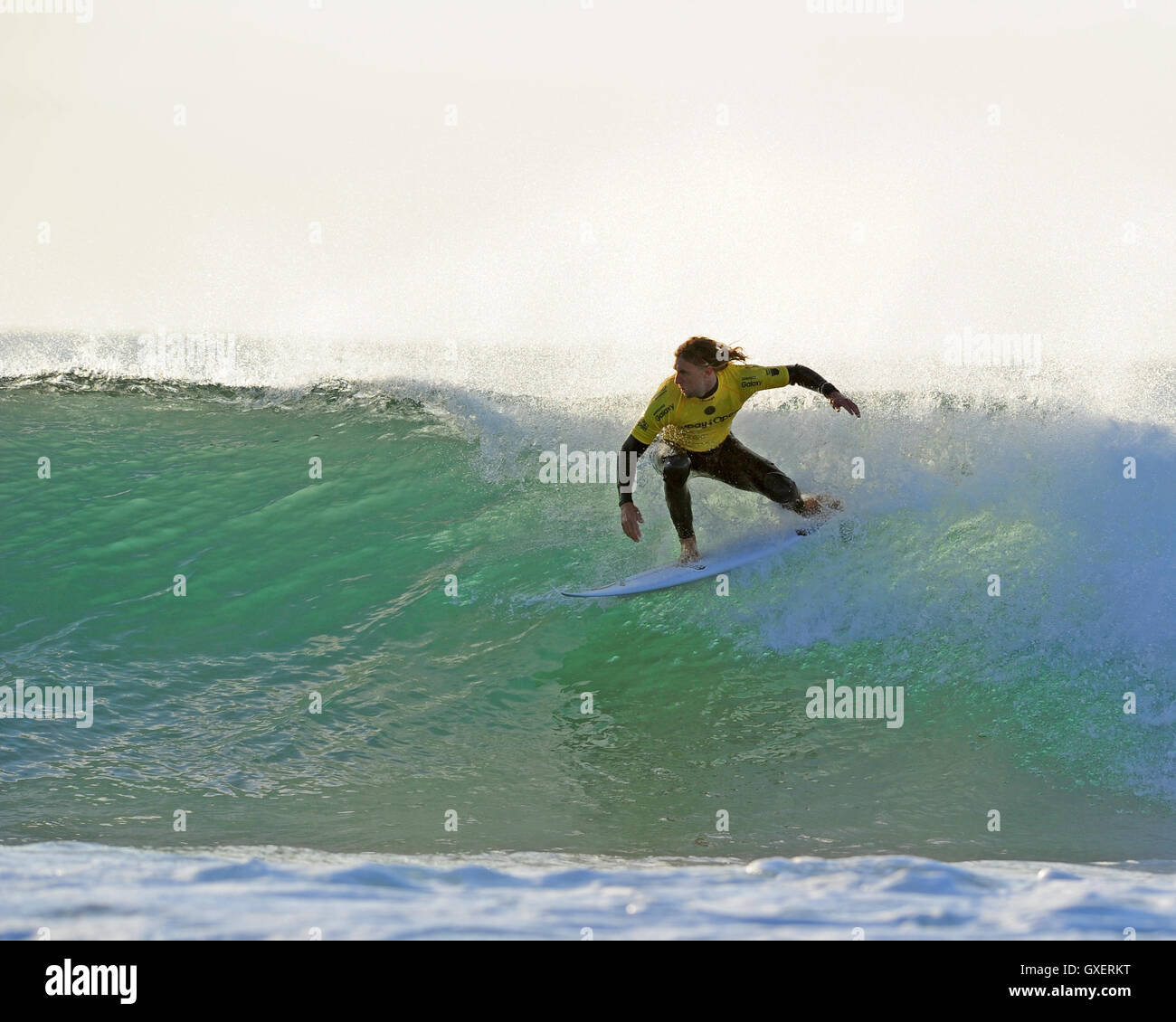 Contestants take part in the annual WSL Surf at Jeffreys Bay in South Africa Featuring Matt
