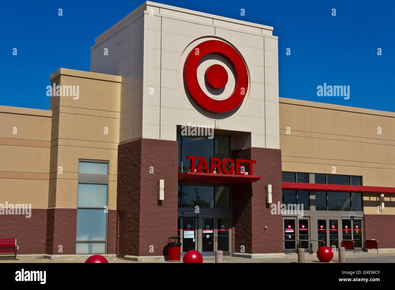 Indianapolis - Circa June 2016: Target Retail Store. Target Sells Home Goods, Clothing and Electronics III Stock Photo