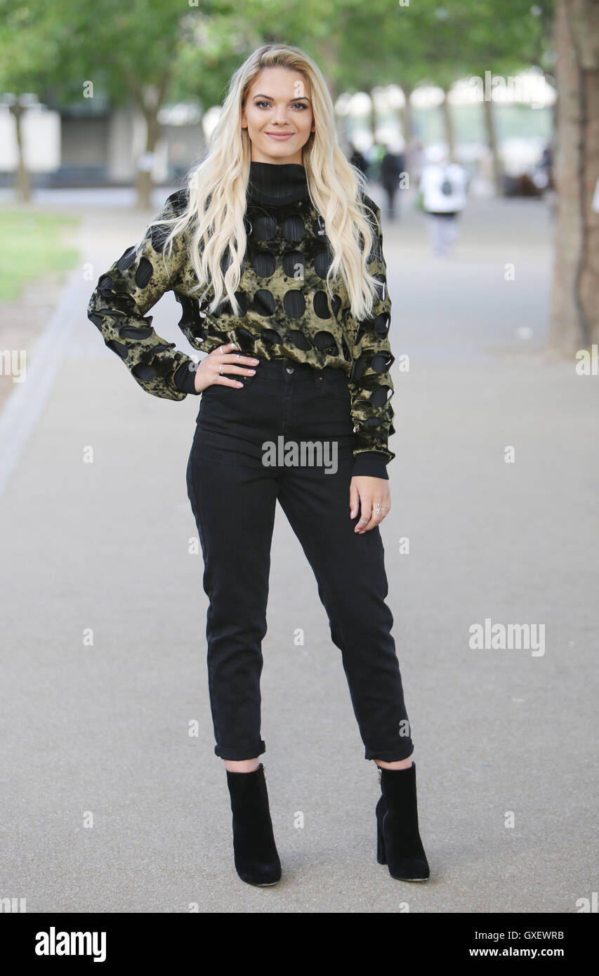 Louisa Johnson singing with Clean Bandit outside ITV Studios Featuring