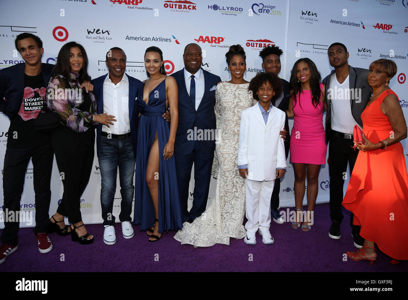 HollyRod 18th Annual DesignCare Gala  Featuring: Daniel Ray Leonard, Bernadette Robi, Sugar Ray Leonard, Camille Leonard, player Rodney Peete, Holly Robinson Peete, Robinson James Peete, Roman Peete, Ryan Elizabeth Peete, Rodney Peete Jr, and Dolores Robi Stock Photo