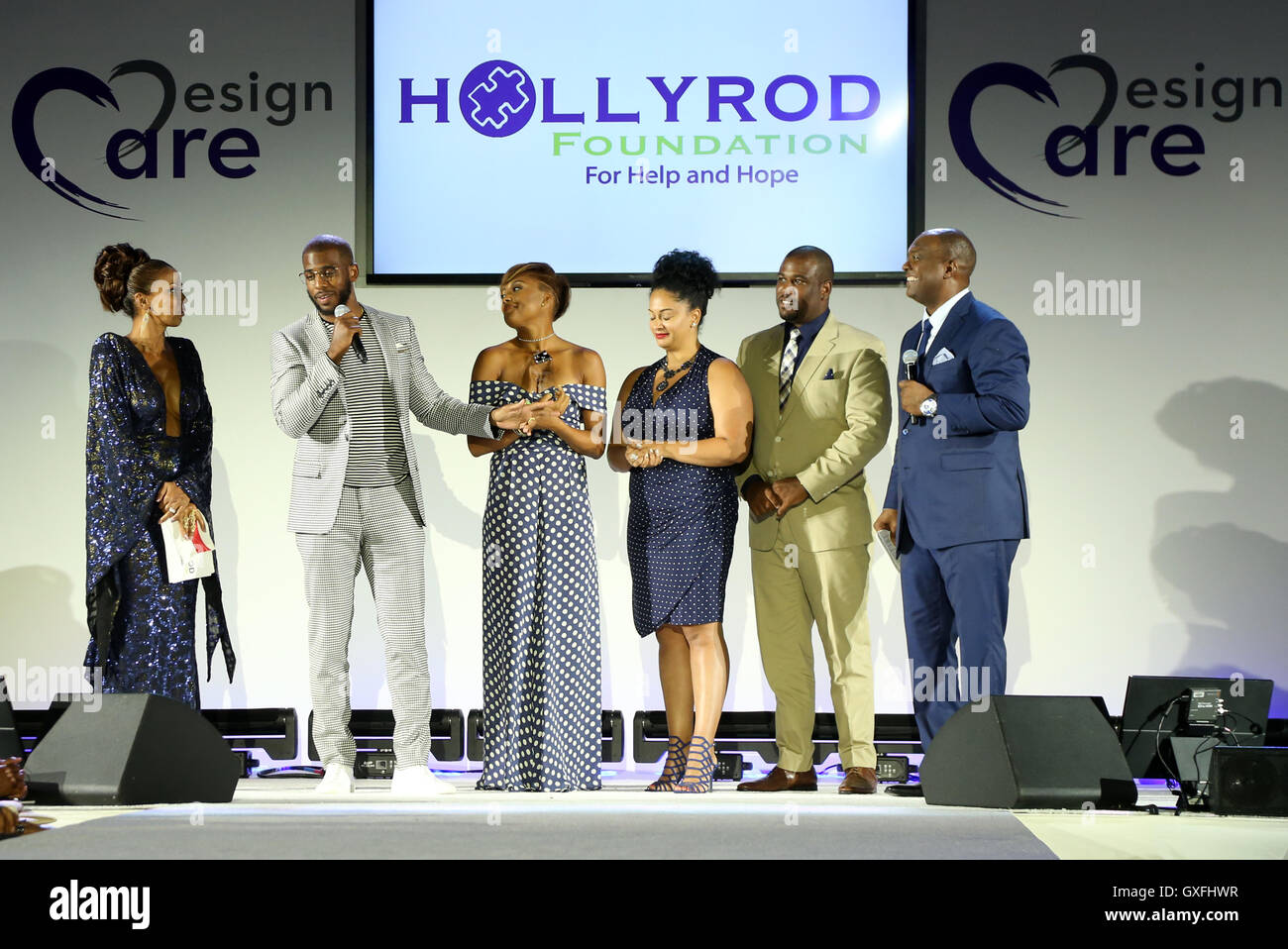 HollyRod 18th Annual DesignCare Gala - Inside  Featuring: Holly Robinson Peete, Chris Paul, Jada Crawley, Desiree Paul, CJ Paul, Rodney Peete Where: Pacific Palisades, California, United States When: 16 Jul 2016 Stock Photo