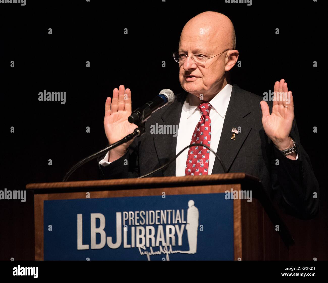 Director of National Intelligence James Clapper participates in a panel discussion at the LBJ Director of National Intelligence James Clapper participates in a panel discussion at the LBJ