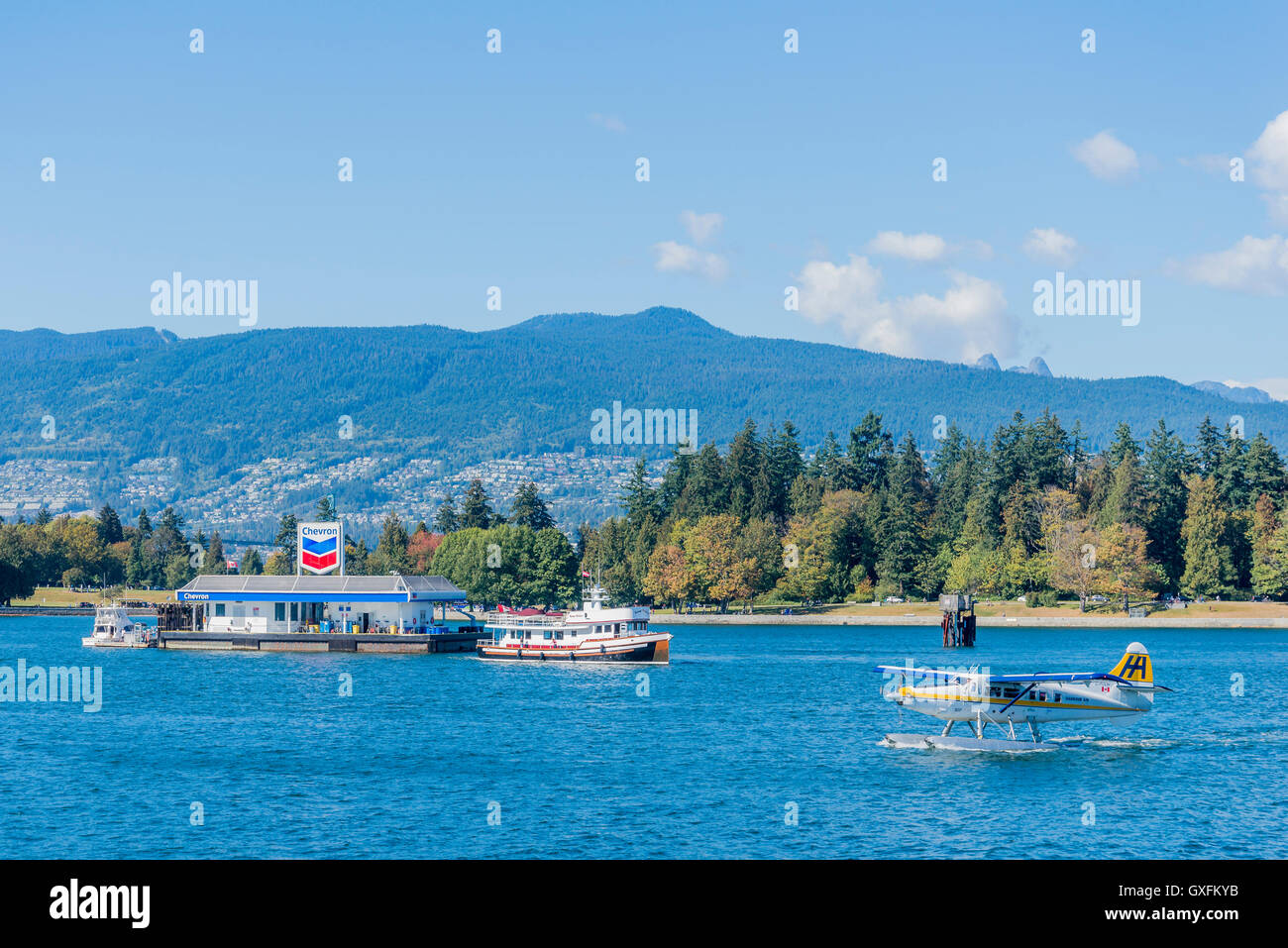 Vancouver gas station floating chevron gas station coal harbor seaplane