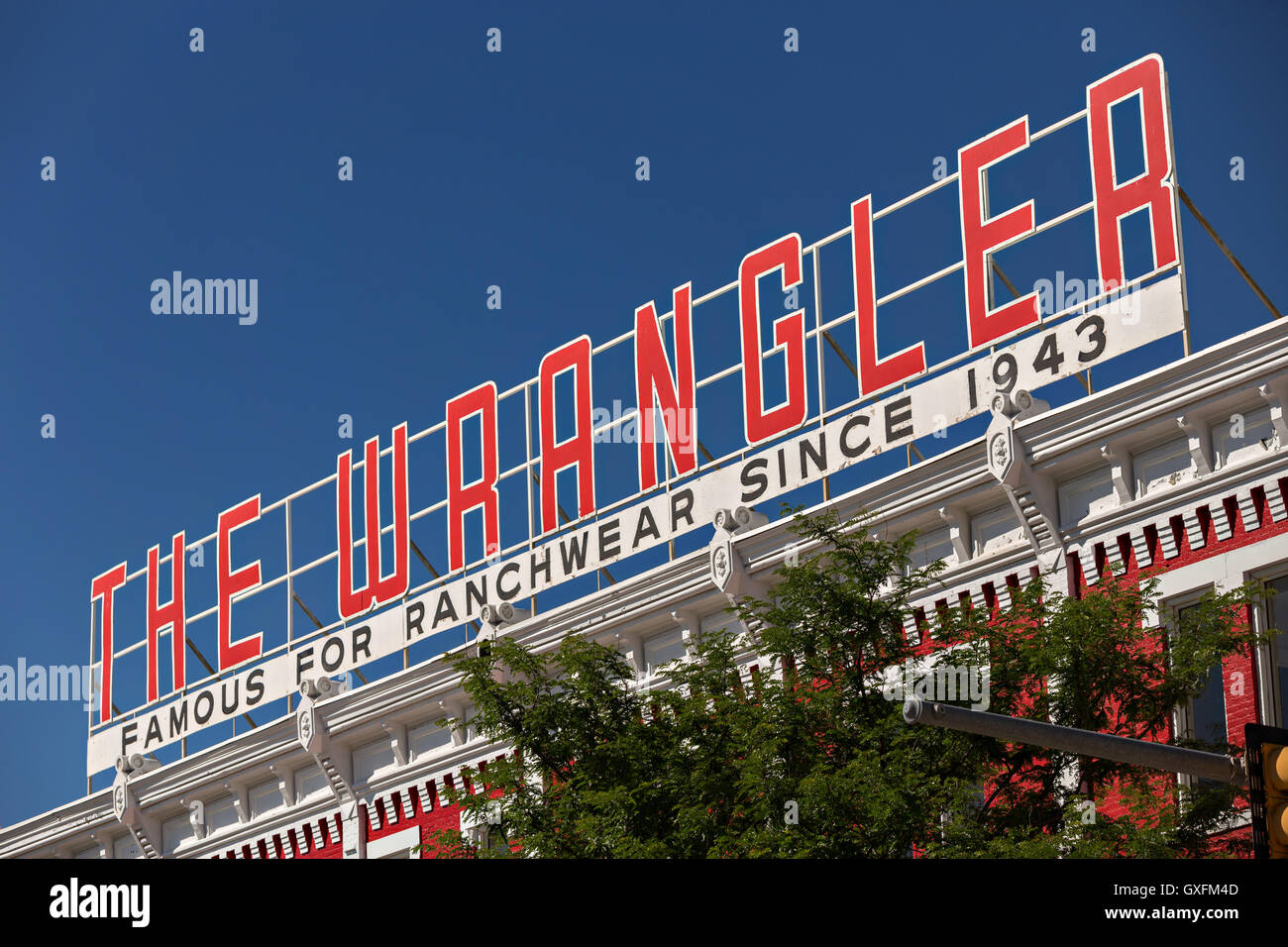 The Wrangler western wear store now owned by Boot Barn July 23, 2015 in  Cheyenne, Wyoming. The store opened in 1943 is the largest western wear  outfitter in America Stock Photo - Alamy