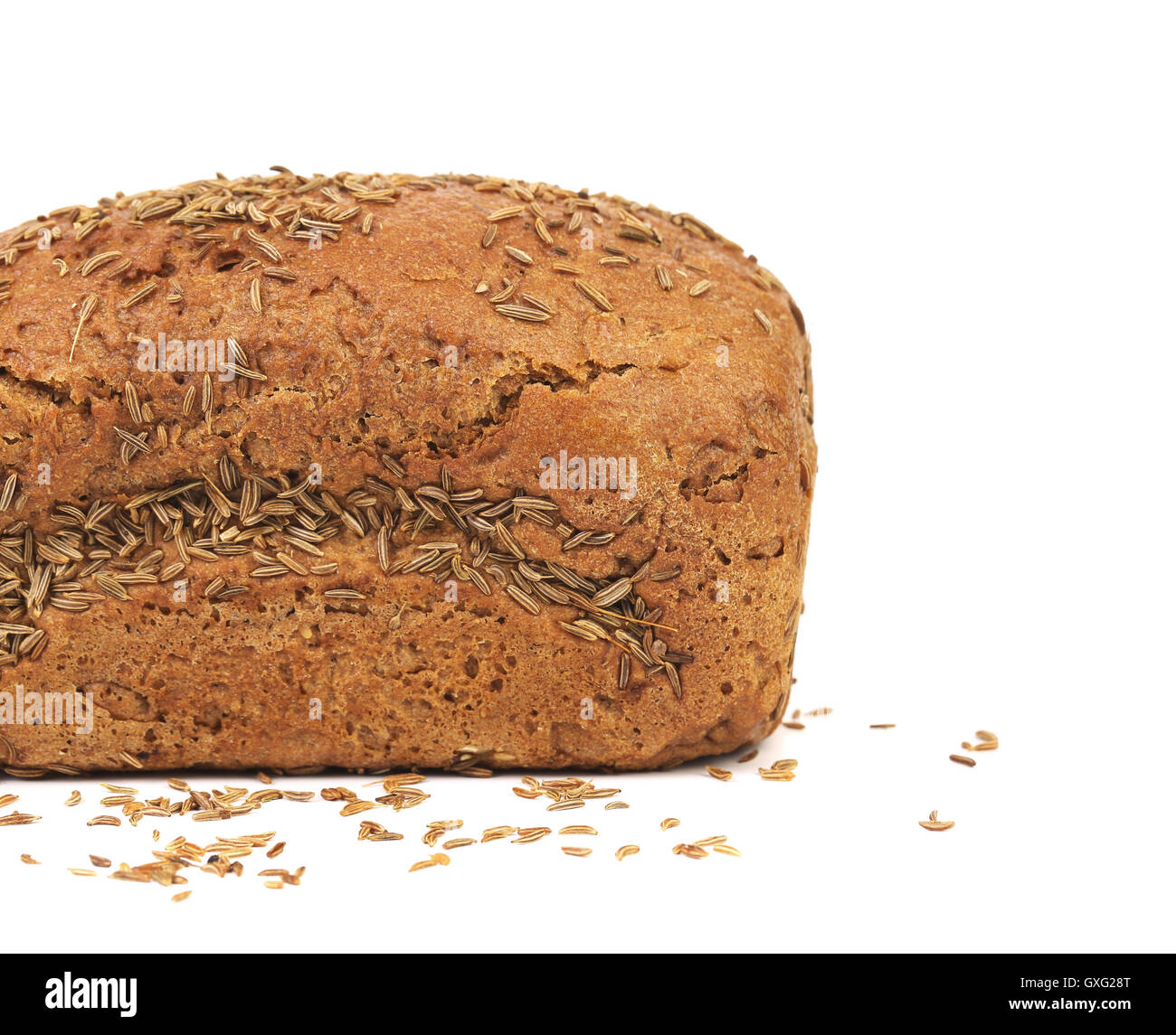 Half of rye bread with caraway seed Stock Photo Alamy