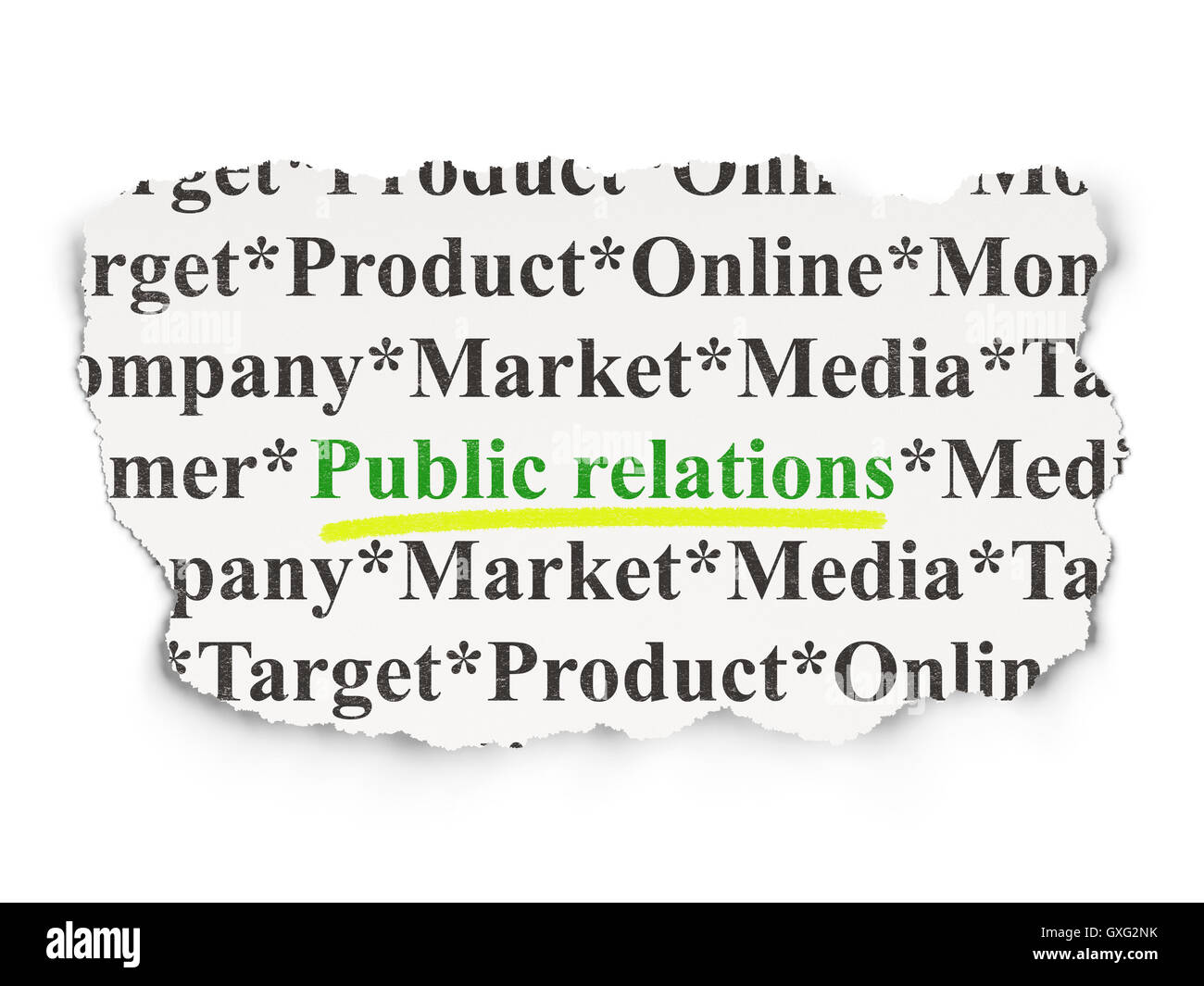 Advertising concept: Public Relations on Paper background Stock Photo