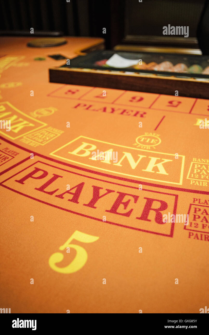Number 5 At Baccarat Table Stock Photo Alamy