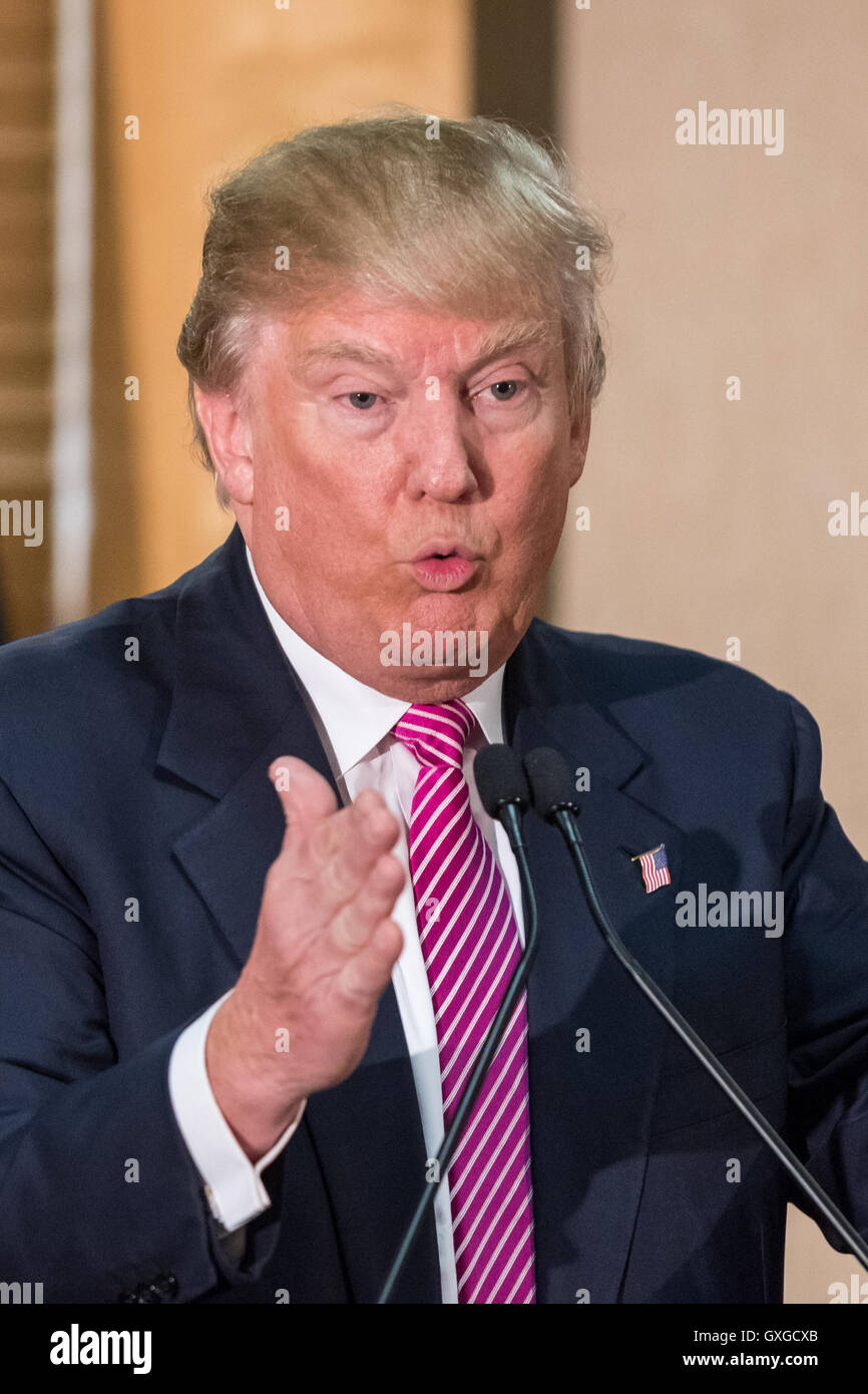 Republican presidential candidate billionaire Donald Trump during a ...