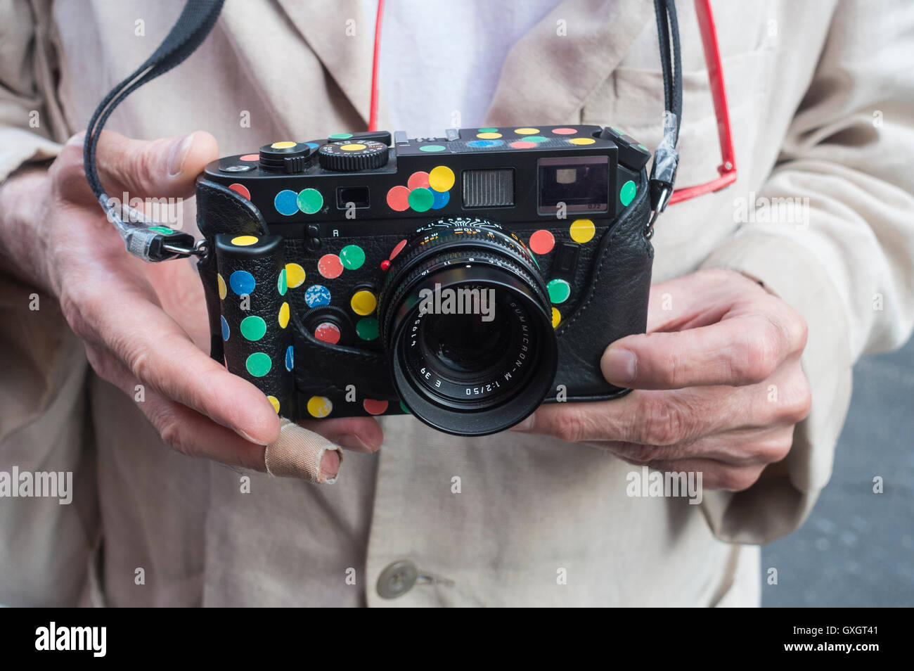 Leica M7 camera with Summacron f/2 50mm lens, covered with colorful dots  Stock Photo - Alamy