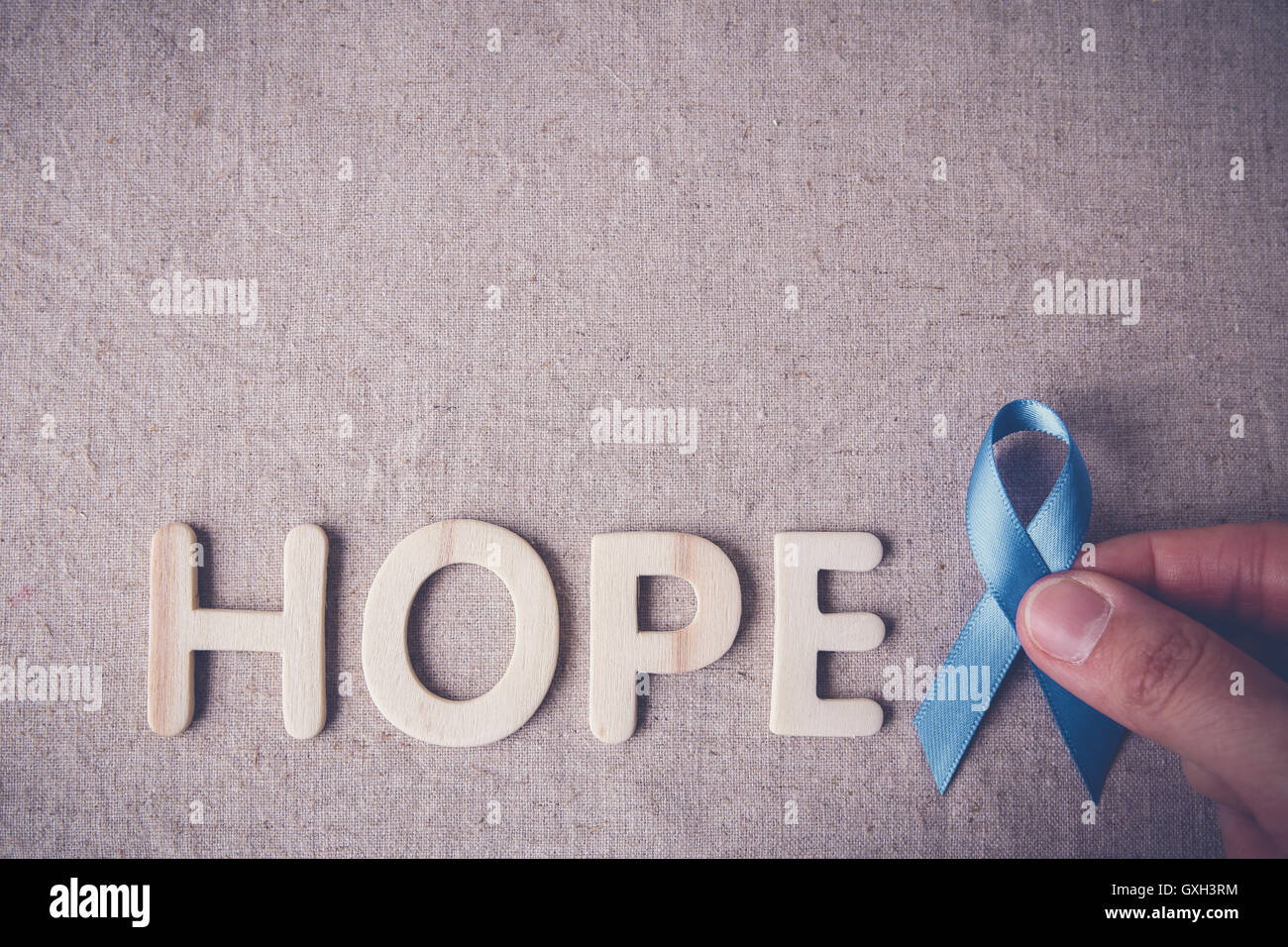 Light blue, sky blue ribbons toning background, Prostate Cancer Awareness,Achalasia awareness and Adrenocortical carcinoma aware Stock Photo